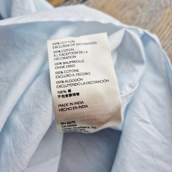 NWT Maeve by Anthropologie Cat Embroidered Beaded Sequined Shirt Button Blue - Picture 11 of 15